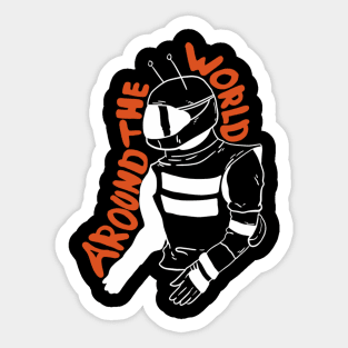 Around The World (WHITE) Sticker